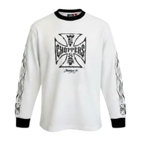 WCC WORN CROSS WAFFLE LONG SLEEVE - WHITE