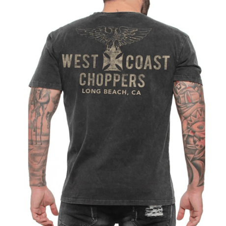 WEST COAST CHOPPERS EAGLE TEE - VINTAGE BLACK