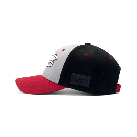 KIMI SIGNATURE ROUNDBILL ADJUSTABLE HAT - GREY/BURGUNDY/BLAC