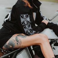 WCC DOMINATOR EMBROIDERED ZIP HOODY - BLACK
