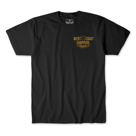 WEST COAST CHOPPERS MOTORCYCLE CO. TEE - BLACK/YELLOW