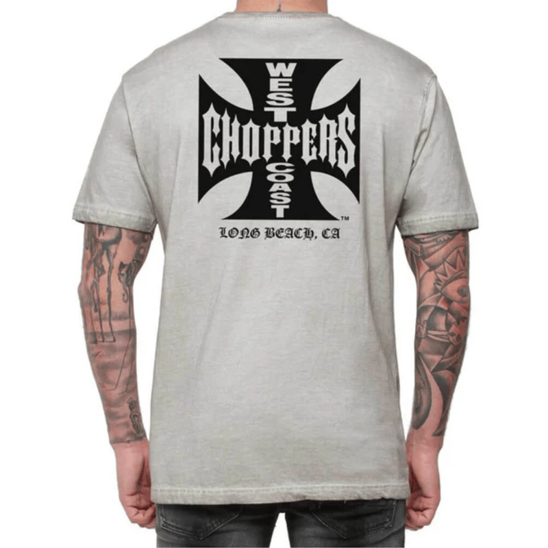West Coast Choppers 874 Original Fit グレー WCC OG LBC CROSS TEE - VINTAGE GREY WASH | On F