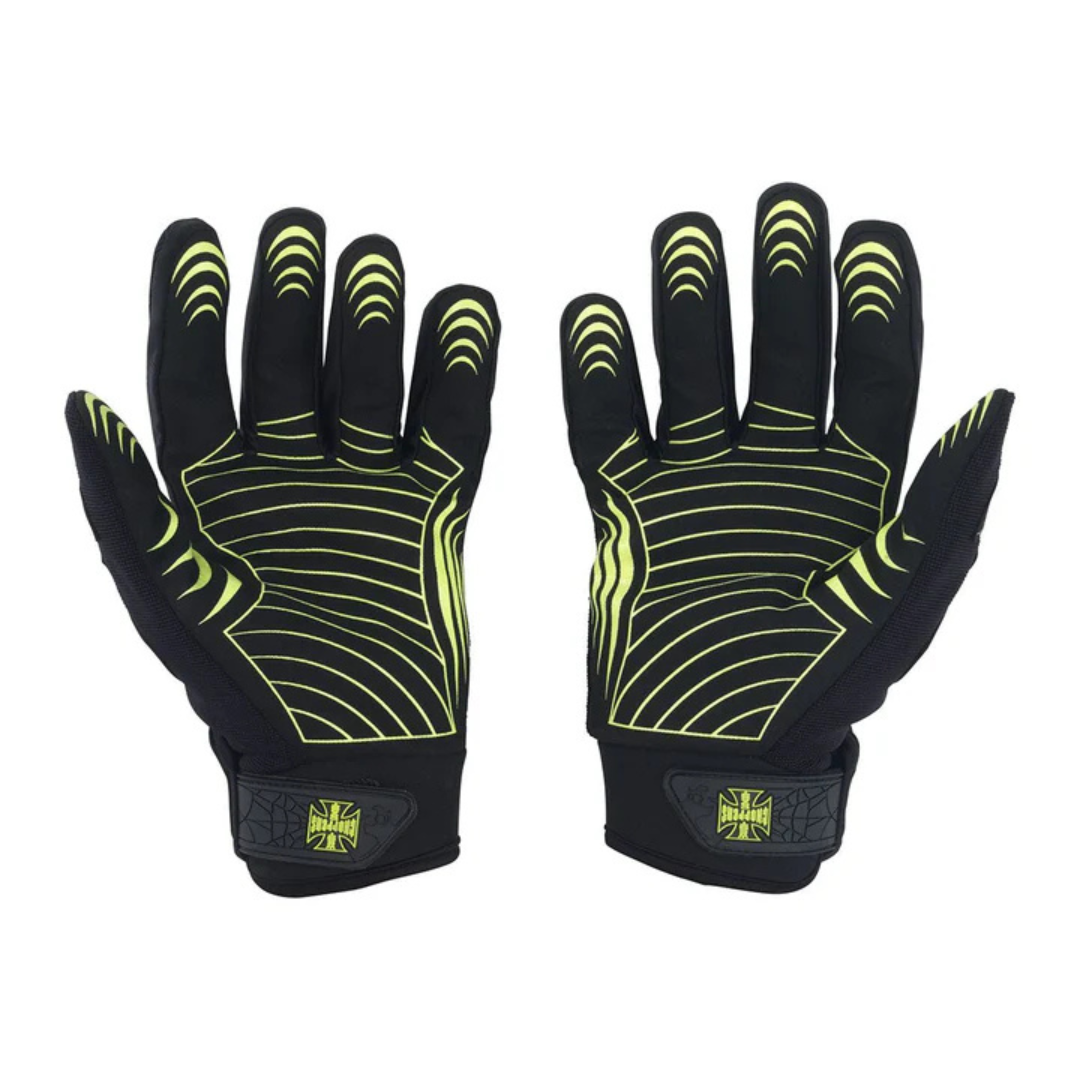 WEST COAST CHOPPERS POR VIDA GLOVES - BLACK/YEL
