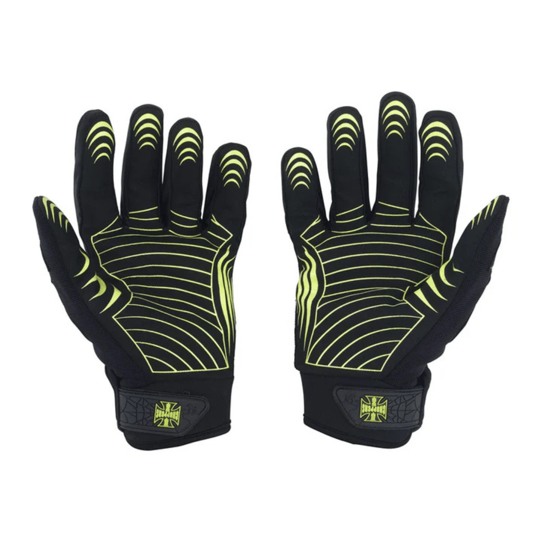WEST COAST CHOPPERS POR VIDA GLOVES - BLACK/YEL