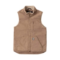 WCC SHERPA LINED HEAVY DUTY CANVAS WORKVEST - FRONTIER BROWN
