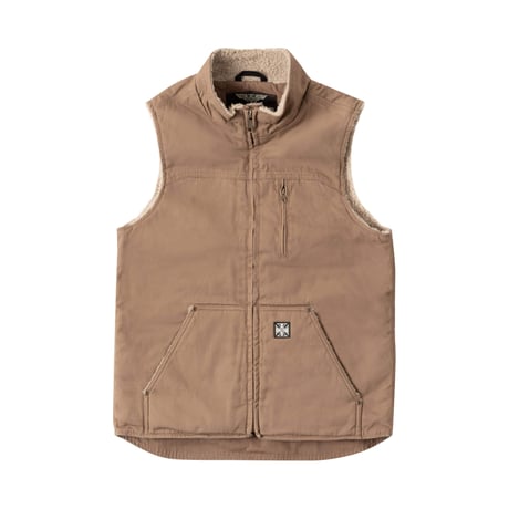 WCC SHERPA LINED HEAVY DUTY CANVAS WORKVEST - FRONTIER BROWN