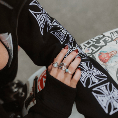 WCC DOMINATOR EMBROIDERED ZIP HOODY - BLACK