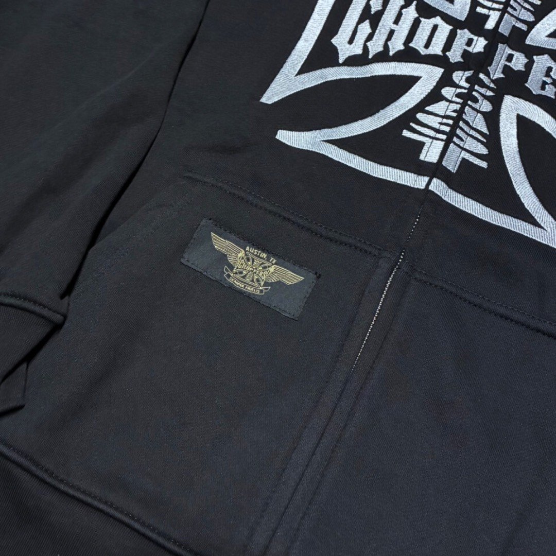 WCC OG LOGO ZIP HOODY - BLACK | On Fleek