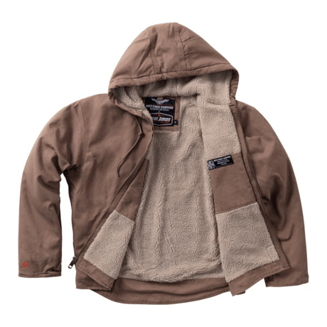 WCC SHERPA LINED CANVAS WORK JACKET - FRONTIER BROWN