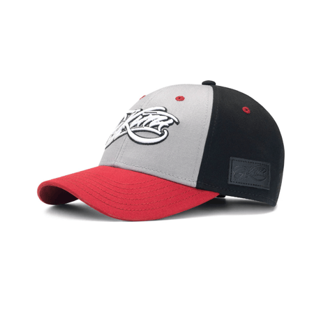 KIMI SIGNATURE ROUNDBILL ADJUSTABLE HAT - GREY/BURGUNDY/BLAC