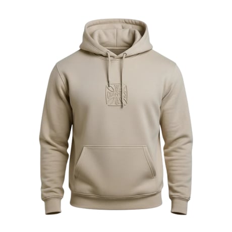 WCC EMBOSSED SWEAT HOODY - BEIGE