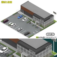 [アイソメ30] 路面店舗 汎用物販 "STORE"1003a イラスト画像