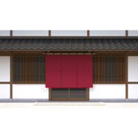 暖簾と和風の店 白壁小豆色 濃い赤