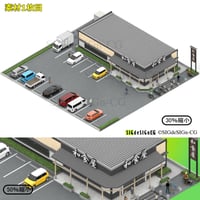 [アイソメ30] 路面店舗 "和食屋"1002a イラスト画像