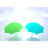 雨とパラソル クールカラー2本
