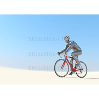 自転車、大地、空 横前方赤