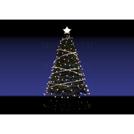 クリスマスツリー 星型金銀モール