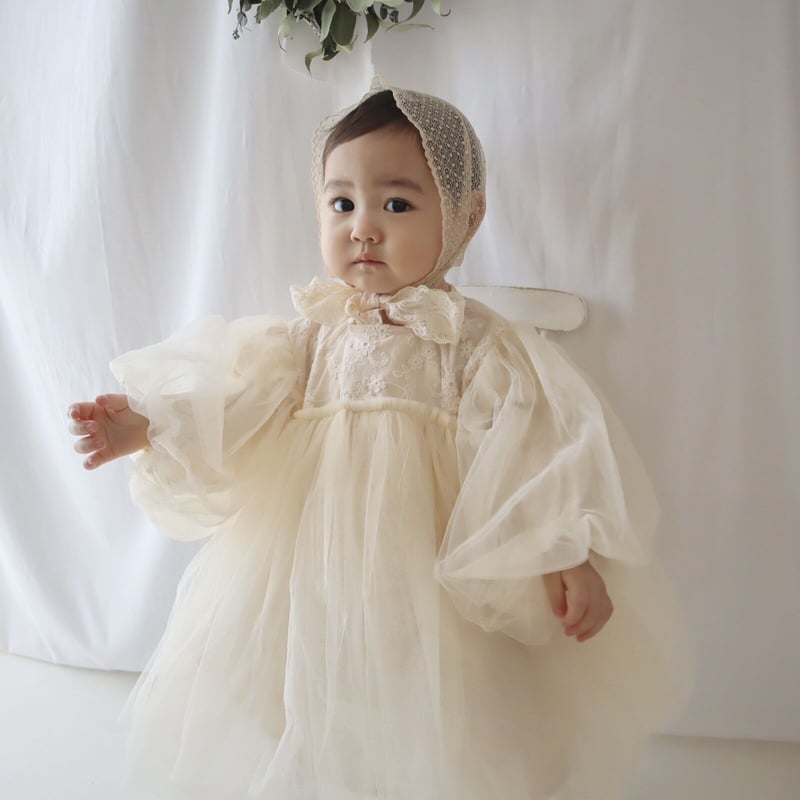 本日限定値下げ　Puff-sleeve tulle one-piece 即納》 puff sleeve tulle one-piece | N O C C U