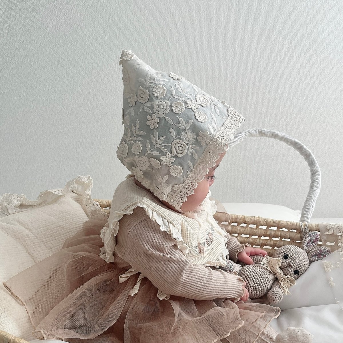即納〕original Flora embroidery bonnet ボンネット | N