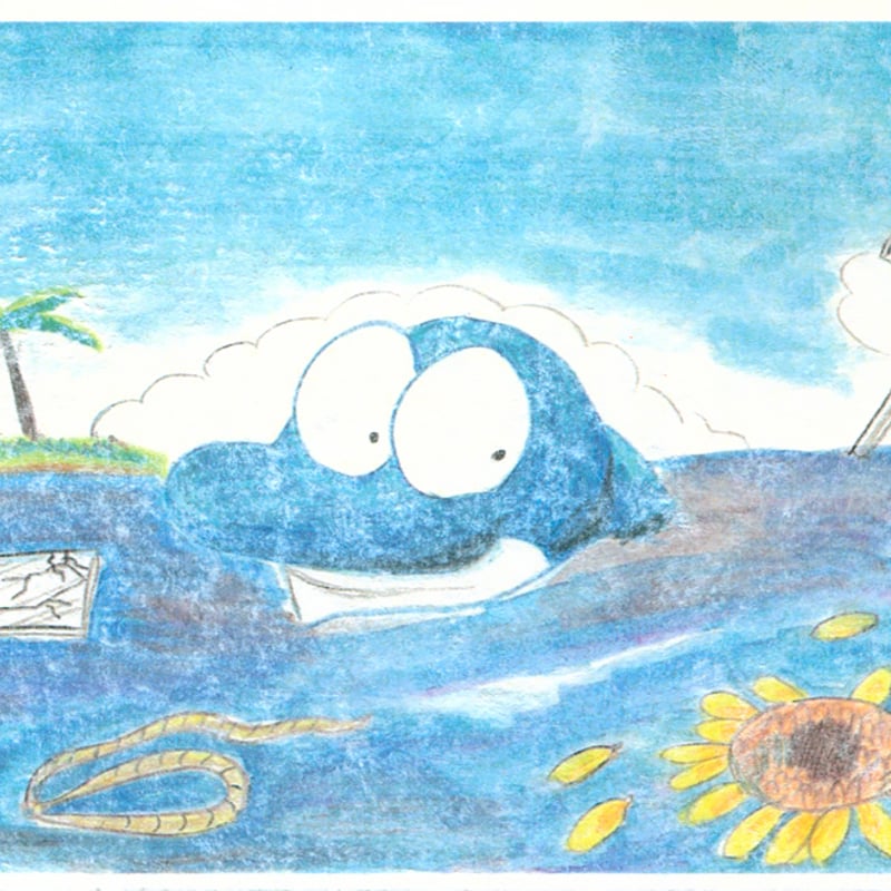 手すき紙の絵葉書（手描き絵画・イラストをプリント）No60172