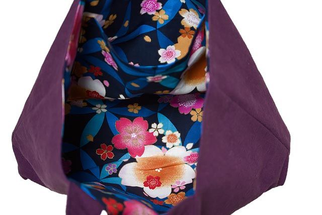 刺繍のトートバッグ 紫色 No5018 | まごころ文具雑貨店 | 手作り