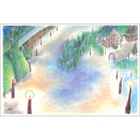 手すき紙の絵葉書（手描き絵画・イラストをプリント）No60053