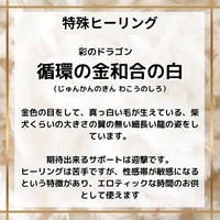限定ヒーリング　＜循環の金和合の白（じゅんかんのきん わこうのしろ）＞