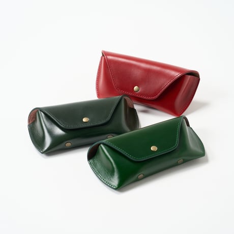 DIFFUSER（ディフューザー）/ OIL LEATHER EYEWEAR CASE / Dark Green & Pink