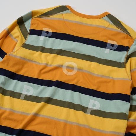 POP TRADING COMPANY (ポップトレーディングカンパニー) / Striped Logo Ls T-shirt