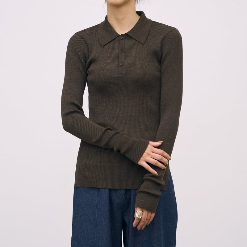 AURALEE オーラリー ニットポロ ◇AURALEE（オーラリー）KID MOHAIR SHEER ポロニット（ニット