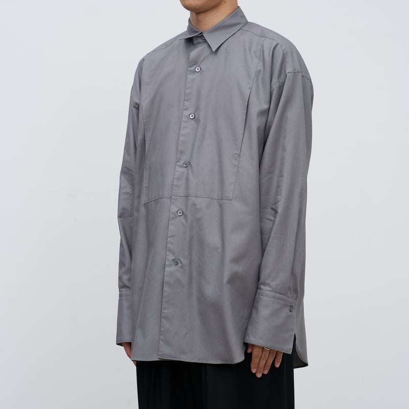 POSTELEGANT 詳しく Linen Silk Shirt グレー ポステレガント
