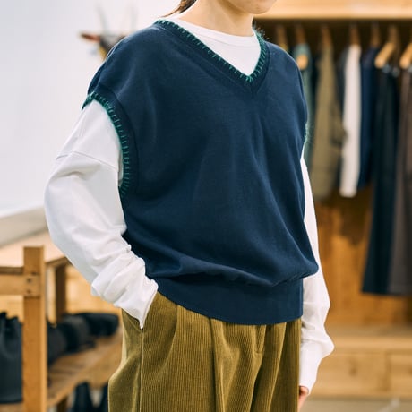 BATONER  (バトナー）/ Seaisland Cotton Blanketstitch Vest for COC