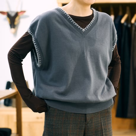 BATONER  (バトナー）/ Seaisland Cotton Blanketstitch Vest for COC