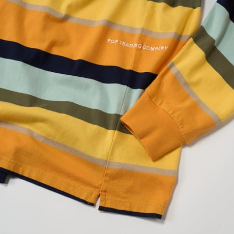 POP TRADING COMPANY (ポップトレーディングカンパニー) / Striped Logo Ls T-shirt