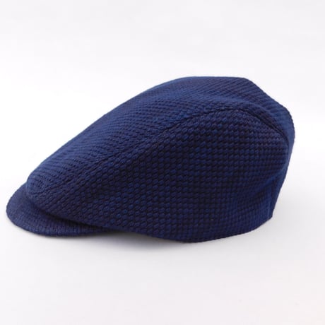 藍染 刺子織りハンチング帽　A