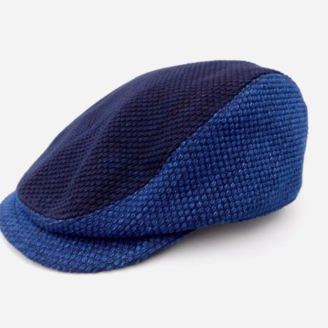 藍染 刺子織りハンチング帽　B