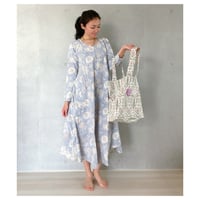 オーガニックコットン＆ブロックプリント孔雀とお花のバッグ
