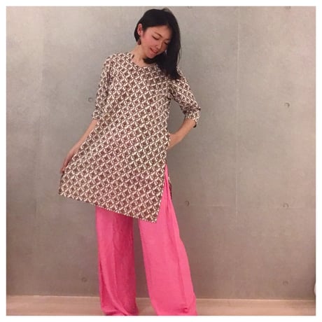 Love printsオーガニックブロックプリントハンドメイドクルティ長袖