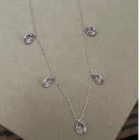 リアルストーンとリアルシルバーのネックレス 1 ピンククォーツ