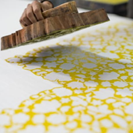 上質インド綿ミディドレス　カプリブルー×レモンドロップイエロー