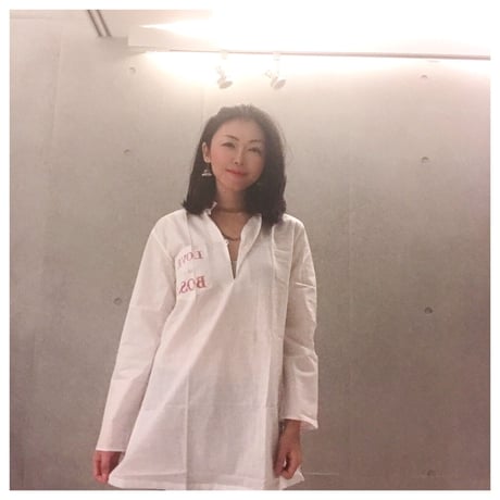 木版スタンプコットンブラウスLove is my BOSS