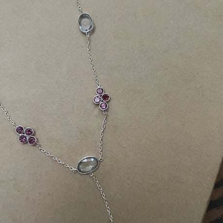 リアルストーンとリアルシルバーのネックレス 6 ルビー&ブルートパーズ