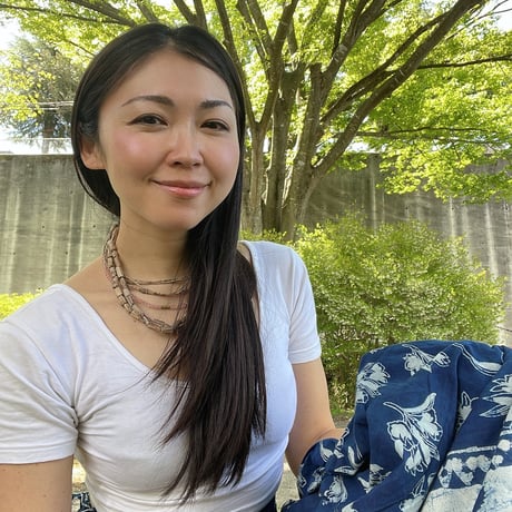 藍染インディゴのブロックプリントスカート
