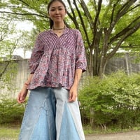 ブロックプリントブラウス 8