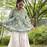 ブロックプリントブラウス 18
