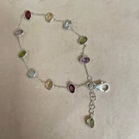 リアルストーンとリアルシルバーのブレスレット 1 ミックスストーン
