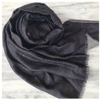 カシミアウール大判ストール黒