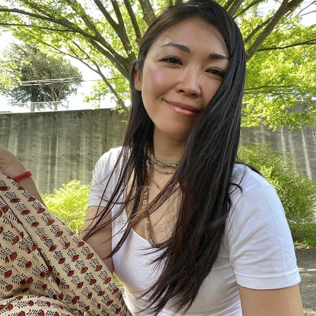 ブロックプリントスカート 赤茶