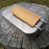 本革 Trangia トランギア メスティン TR-210用 ハンドルカバー キャメルxベージュ ヌメ革