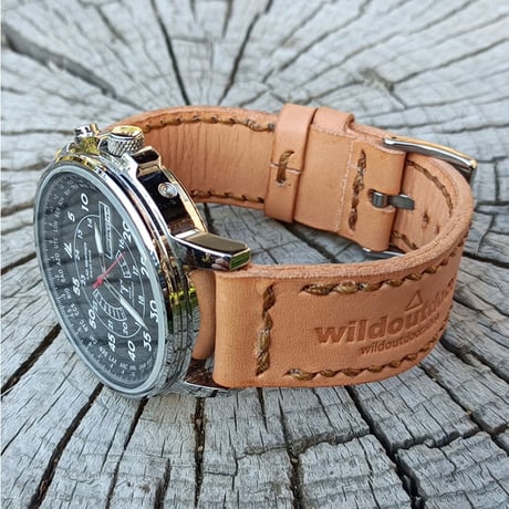 メンズ腕時計用本革換えベルト  幅16mm ヌメ革  リストウォッチベルト